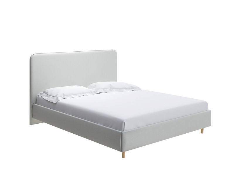 Кровать Mia 140x200 Ткань: Рогожка Тетра Молочный - Стильная кровать со встроенным основанием