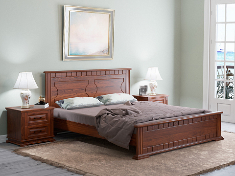 Деревянная кровать Milena-М - Модель из маcсива. Изголовье украшено декоративной резкой.