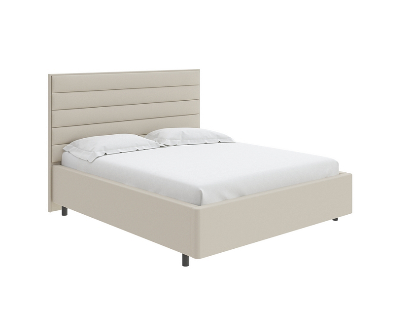 Кровать Verona 200x200 Ткань: Рогожка Тетра Бежевый - Кровать в лаконичном дизайне в обивке из мебельной ткани или экокожи.