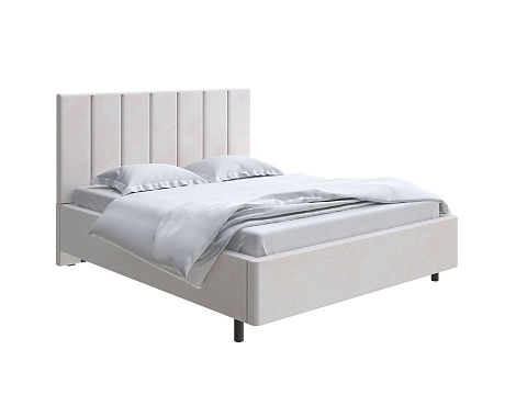Белая кровать Oktava - Кровать в лаконичном дизайне в обивке из мебельной ткани или экокожи.