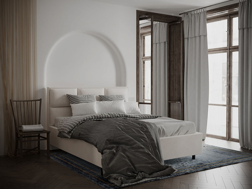 Кровать Malina 80x200 Ткань: Микровелюр Manhattan Цветочный белый - Изящная кровать без встроенного основания из массива сосны с мягкими элементами.