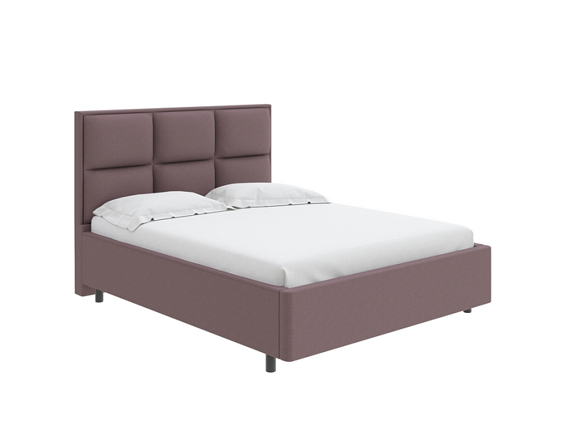 Кровать Malina 80x190 Ткань: Рогожка Тетра Имбирь - Изящная кровать без встроенного основания из массива сосны с мягкими элементами.
