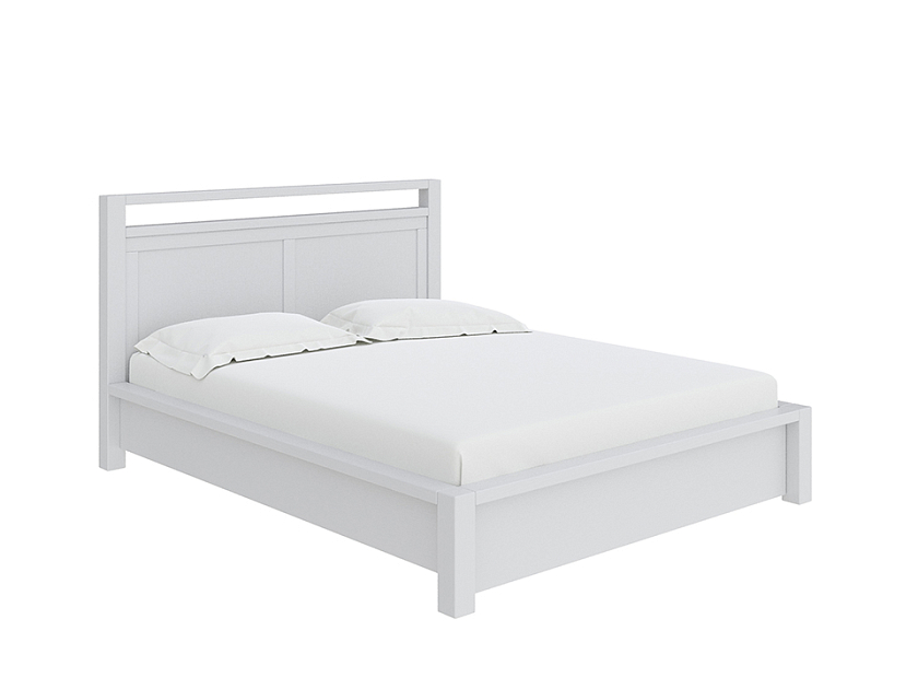 Кровать Fiord с подъемным механизмом 90x200 Массив (береза) Белая эмаль - Кровать из массива с подъемным механизмом