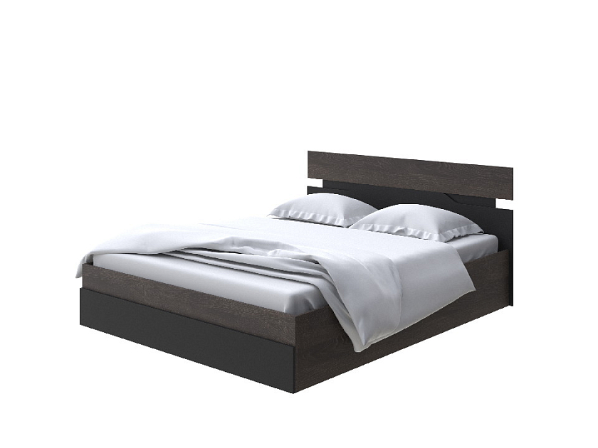 Кровать Milton с подъемным механизмом 90x200 ЛДСП Дуб Кантербери/Черный - Современная кровать с подъемным механизмом.