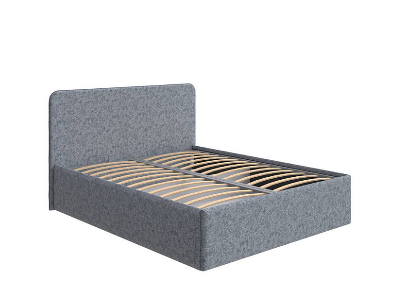 Кровать Mia с подъемным механизмом 160x200 Ткань: Рогожка Levis 85 Серый - Стильная кровать с подъемным механизмом