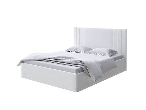 Белая кровать Liberty - Аккуратная мягкая кровать в обивке из мебельной ткани