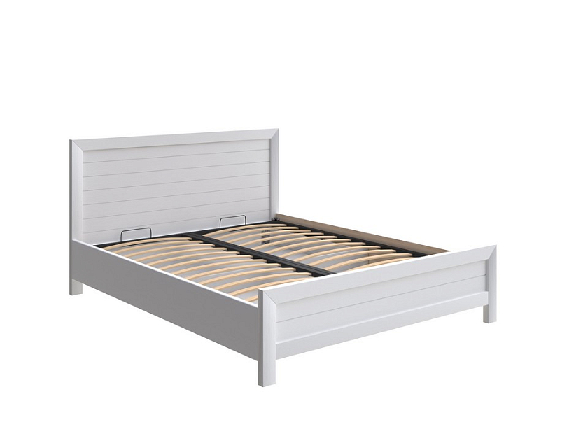 Кровать Toronto с подъемным механизмом 140x200 Массив (сосна) Белая эмаль - Стильная кровать с местом для хранения