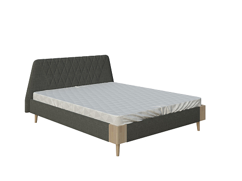 Кровать из экокожи Lagom Hill Soft - Оригинальная кровать в обивке из мебельной ткани.