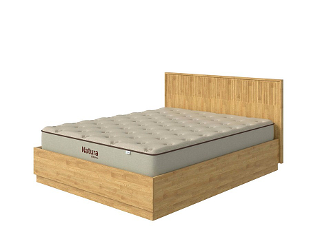 Кровать 90х190 Tempo с подъемным механизмом - Кровать с ПМ с вертикальной фрезеровкой и декоративным обрамлением изголовья