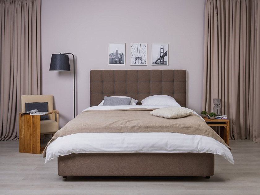 Кровать Leon 90x190 Экокожа/Ткань Тетра Мраморный/Серый - Современная кровать, украшенная декоративным кантом.