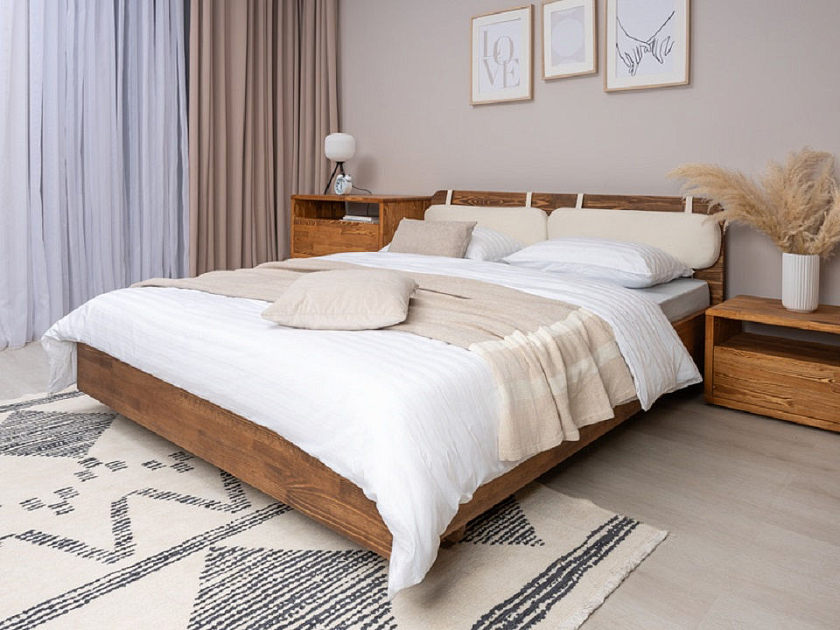 Кровать Minima 180x190 Массив (сосна) Масло-воск Антик - Кровать из массива с округленным изголовьем. 