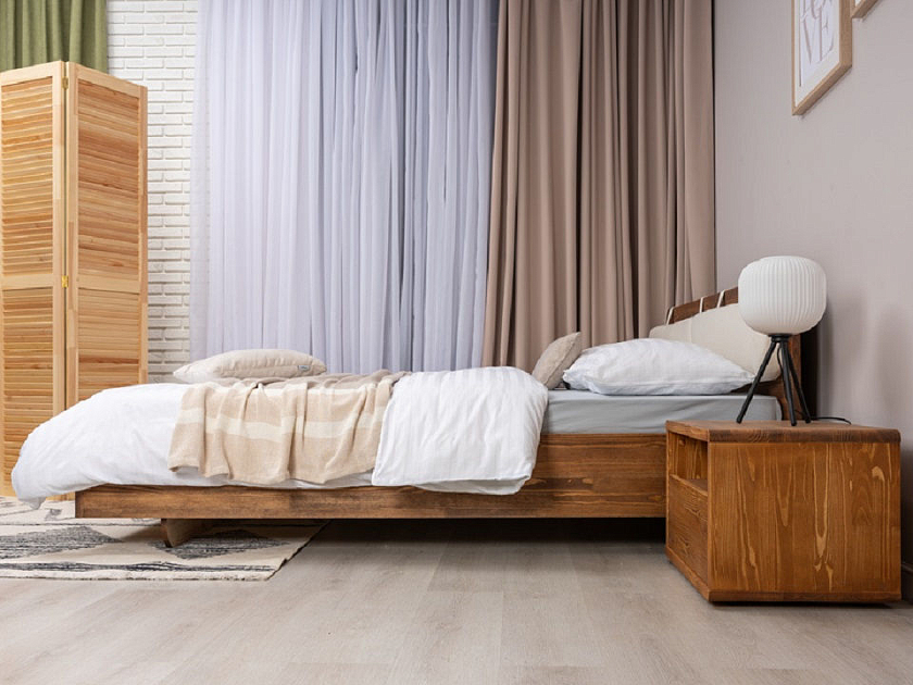 Кровать Minima 160x190 Массив (сосна) Масло-воск Антик - Кровать из массива с округленным изголовьем. 