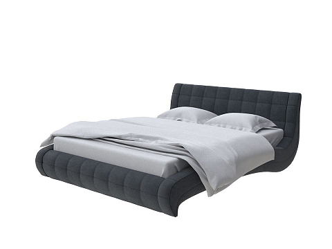 Черная кровать Nuvola-1 - Кровать футуристичного дизайна из экокожи класса «Люкс».