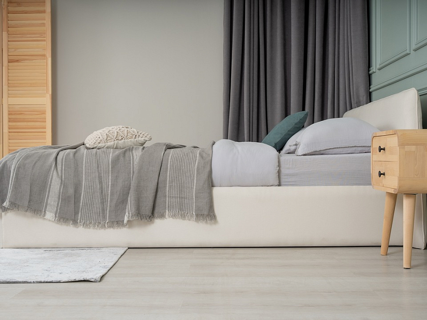 Кровать Binni для основания с ПМ 180x200 Ткань: Рогожка Тетра Молочный - Кровать Binni для ценителей современного минимализма.