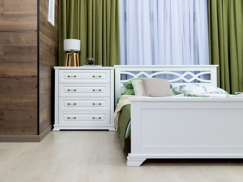 Кровать Niko 200x220 Массив (сосна) Белая эмаль - Кровать в стиле современной классики из массива