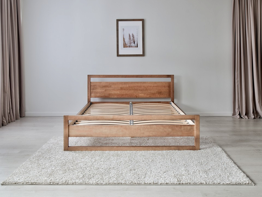 Кровать Kvebek 160x200 Массив (береза) Антик - Элегантная кровать из массива дерева с основанием
