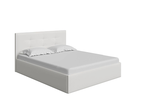 Двуспальная деревянная кровать Forsa - Универсальная кровать с мягким изголовьем, выполненным из рогожки.