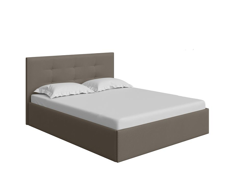 Кровать Forsa 140x200 Ткань: Рогожка Тетра Мраморный - Универсальная кровать с мягким изголовьем, выполненным из рогожки.