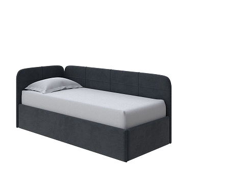 Черная кровать Life Junior софа (без основания) - Небольшая кровать в мягкой обивке в лаконичном дизайне.