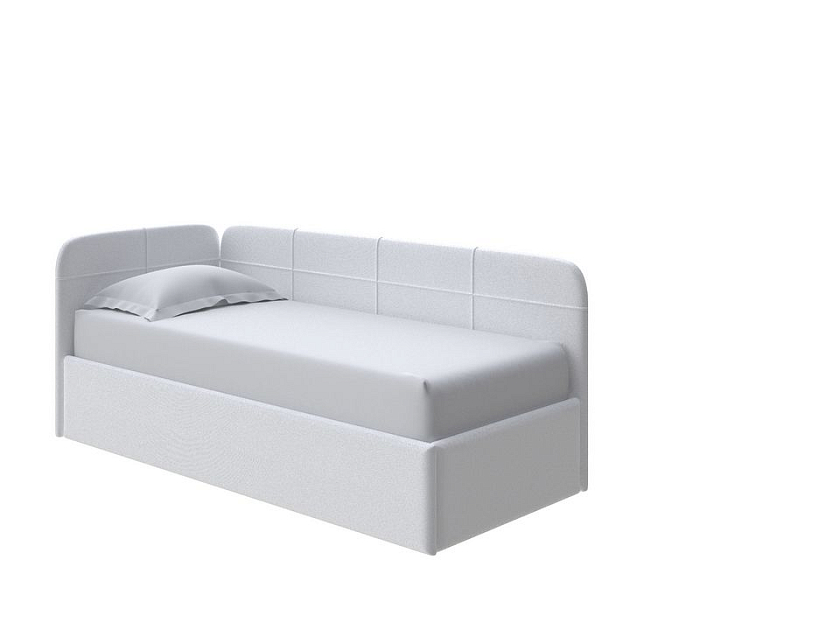 Кровать Life Junior софа (без основания) 80x200 Ткань: Велюр Teddy Снежный - Небольшая кровать в мягкой обивке в лаконичном дизайне.