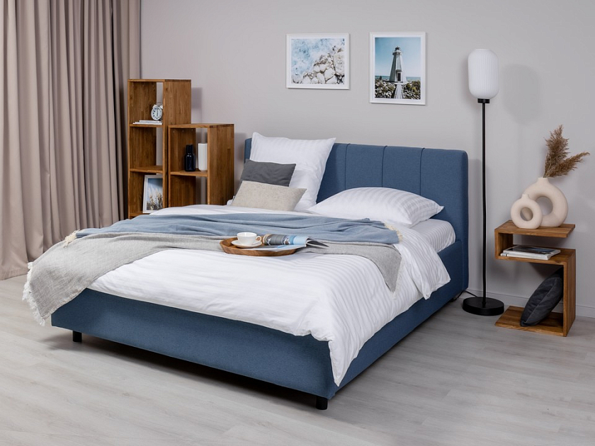 Кровать Nuvola-7 NEW 140x200 Экокожа Молочный шоколад - Современная кровать в стиле минимализм